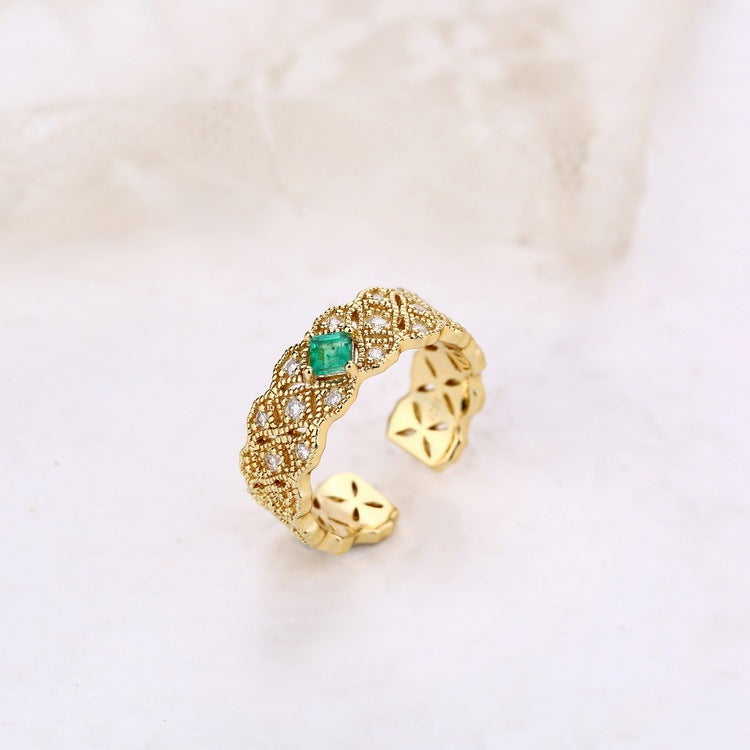 New Raisin Emerald Ring Silver Jewelry Japanese Color