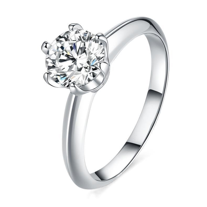 D Color Moissanite Ring 925 Silver Plated Couple Rings