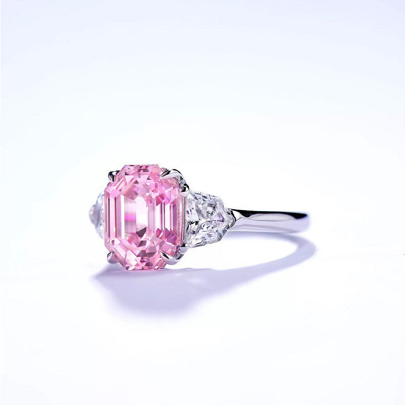 4 Karat 925 Silver Plating Trendy Woman CZ Engagement 5A Zircon Ring